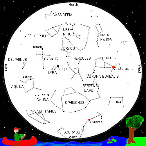 Northern Hemisphere Summer Star Chart