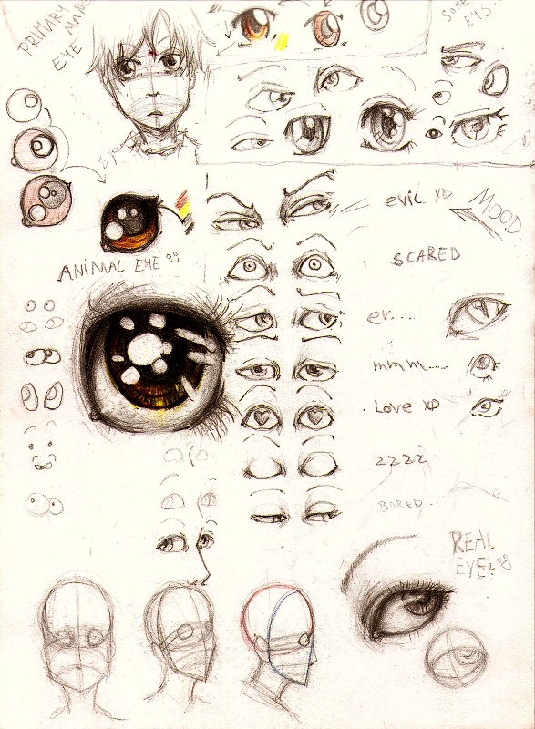 Draw your anime eyes in different ways and different forms