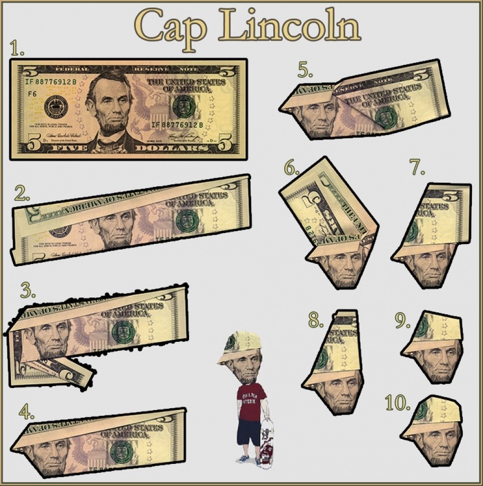 Lincoln cup in dollar bill. Amazing way to do it. Just 10 steps to do it.