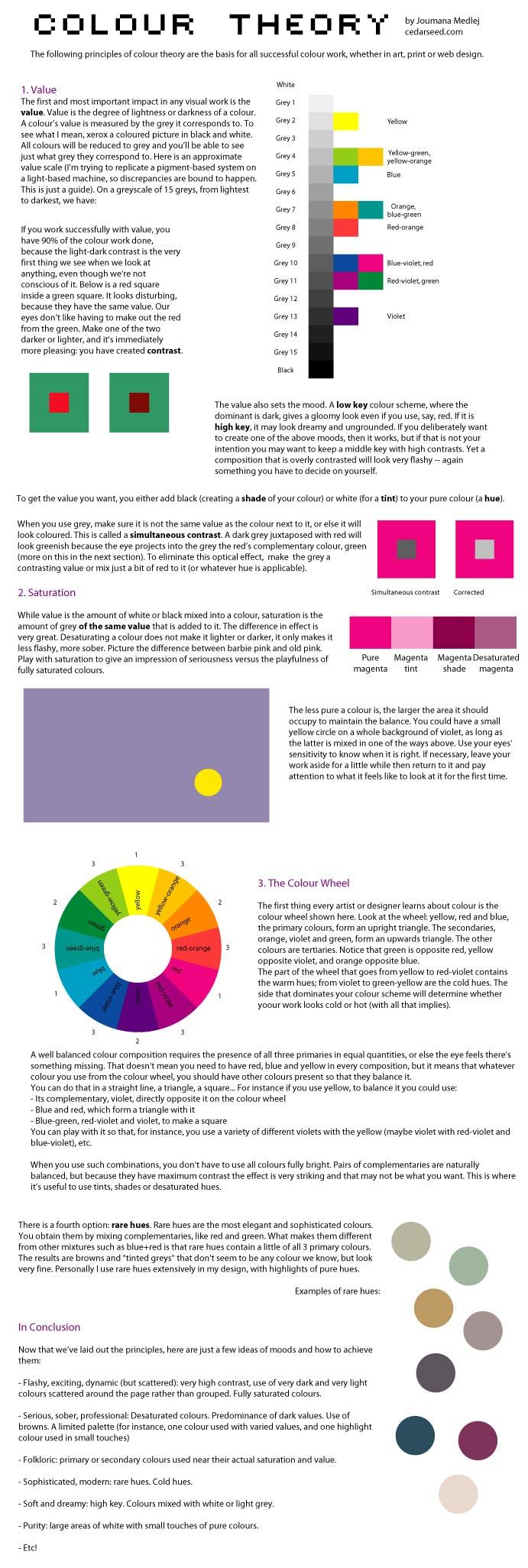 This are the following principles of  colour  theory that  are basis for all succesful  colour work. Value the degree of lightness and darkness of a colour, Saturation and the color […]