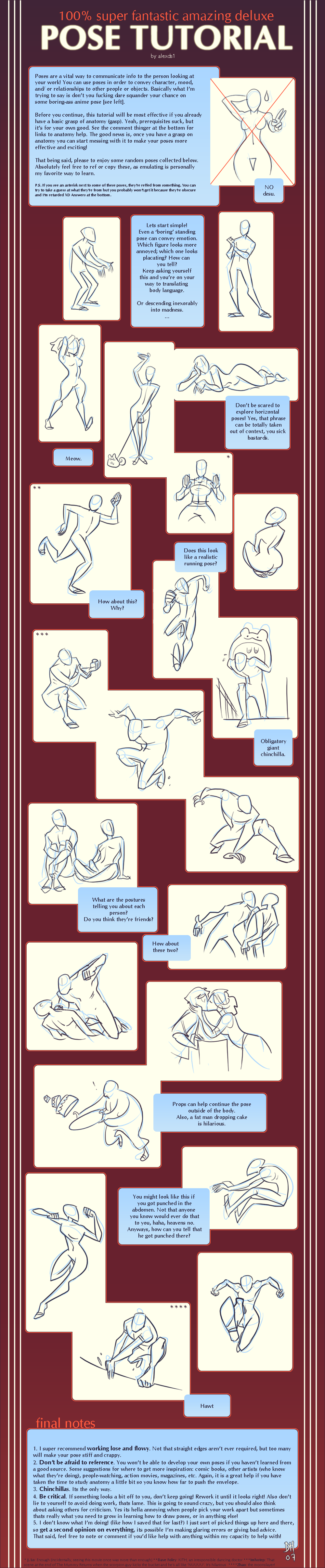 Poses are a vital way to communicate  info to the person looking at your work. Use this poses to convey your characters mood and relationship.
