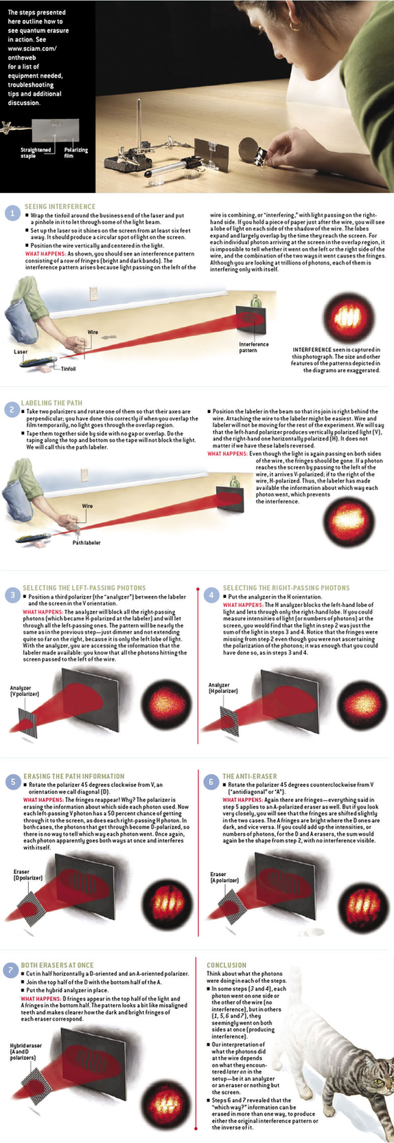 In quantum mechanics, the quantum eraser analysis is a twofold-opening test that exhibits a few basic viewpoints of the quantum speculation, incorporating quantum snare and complementarity.