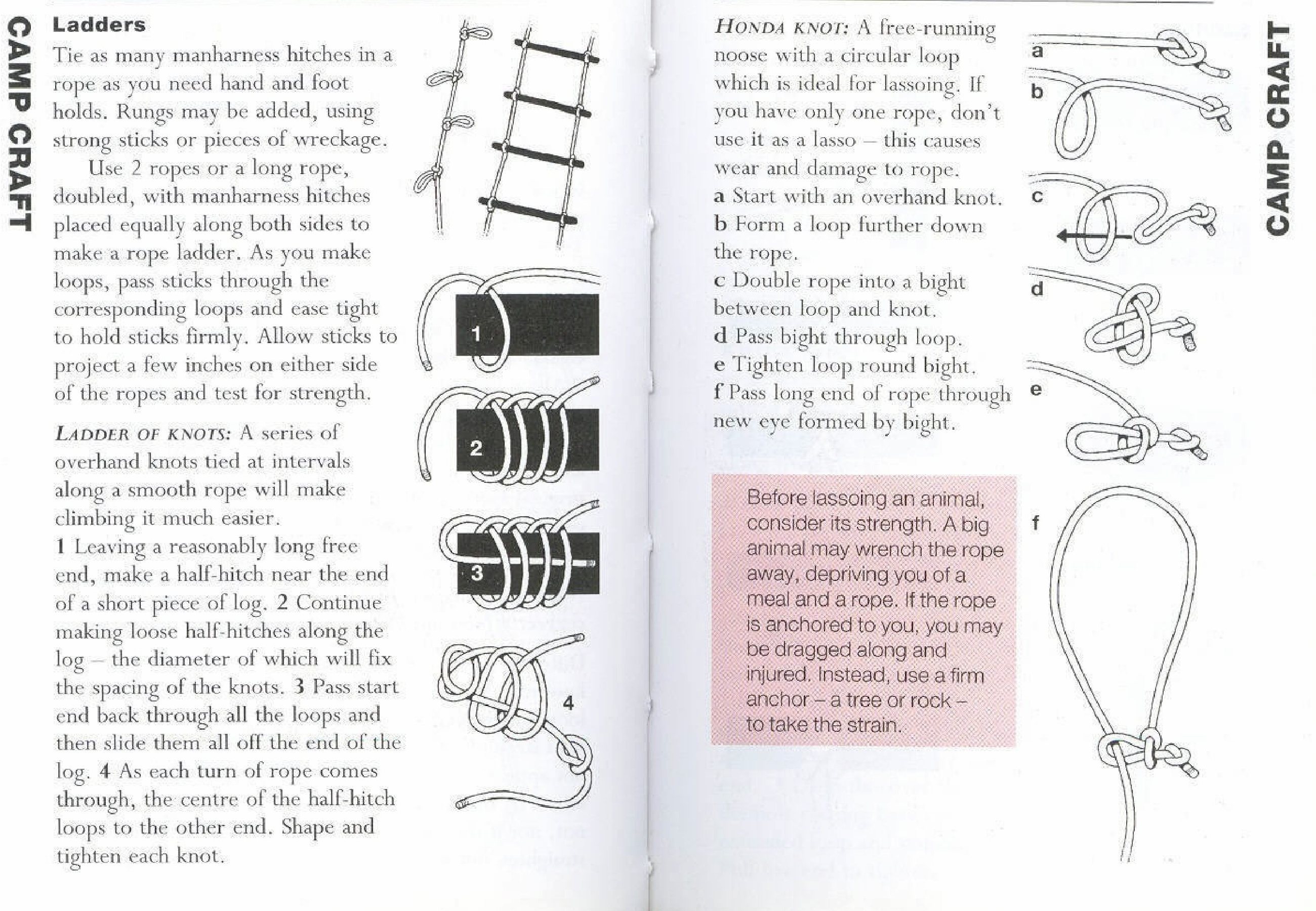 Tie the same number stepping stools as manharness hitches in a rope as you need hand and toeholds. An arrangement of overhand hitches tied at interims in a smooth rope […]