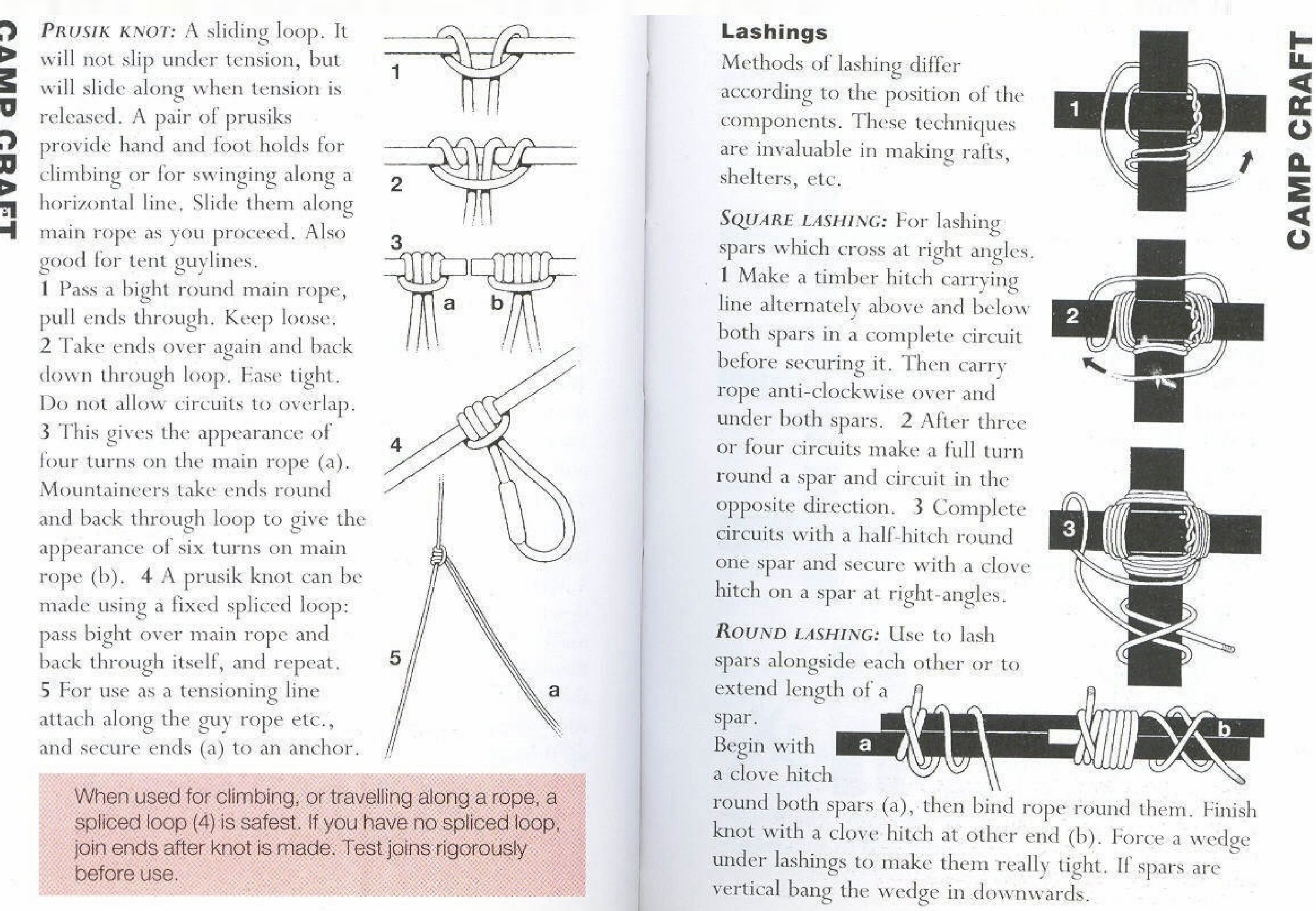 There techniques for lashing differ consistent with the position of the segments. THese strategies are significant in making flatboats, safe houses and so on. 