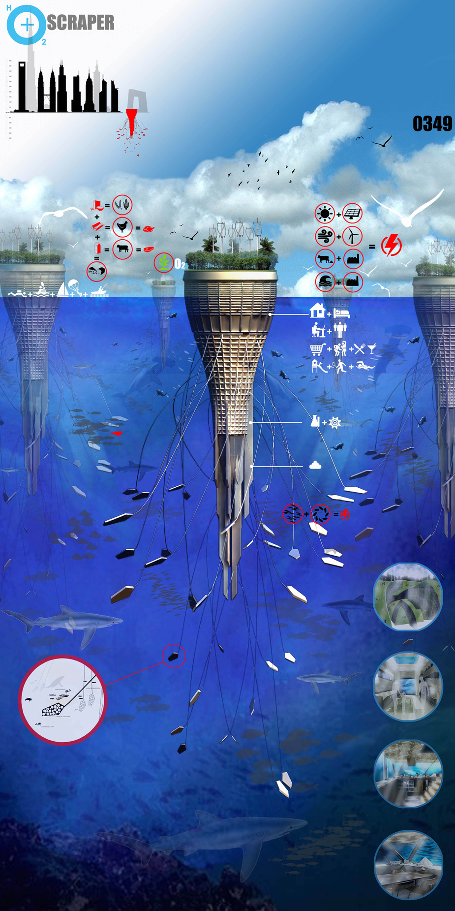 Amazing structure plan of a sea scraper