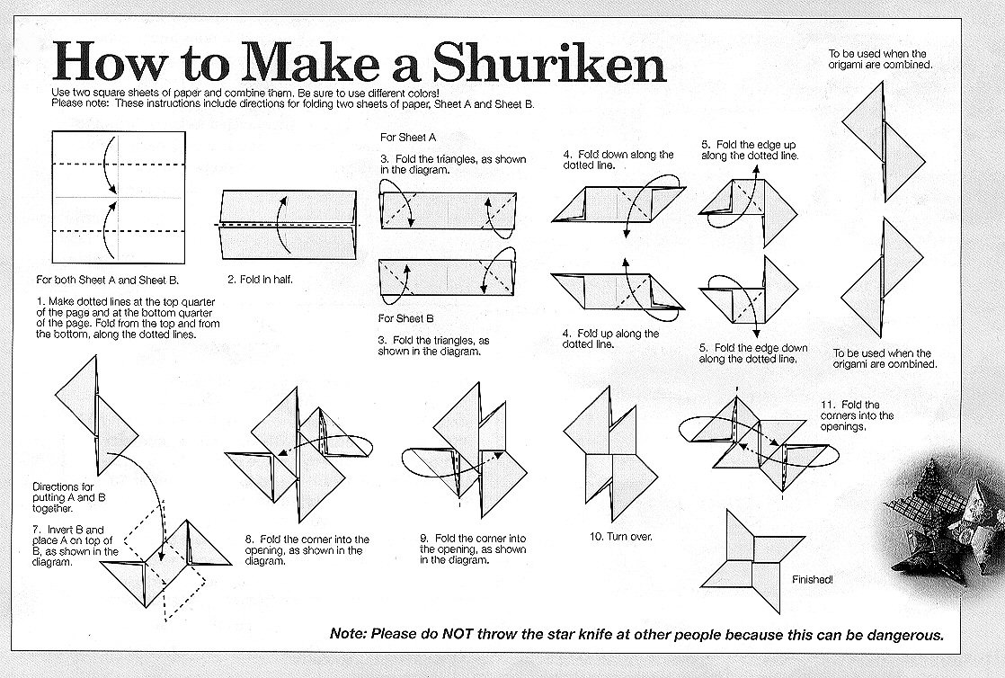 Want to be a ninja? Try this easy shuriken origami from a simple paper